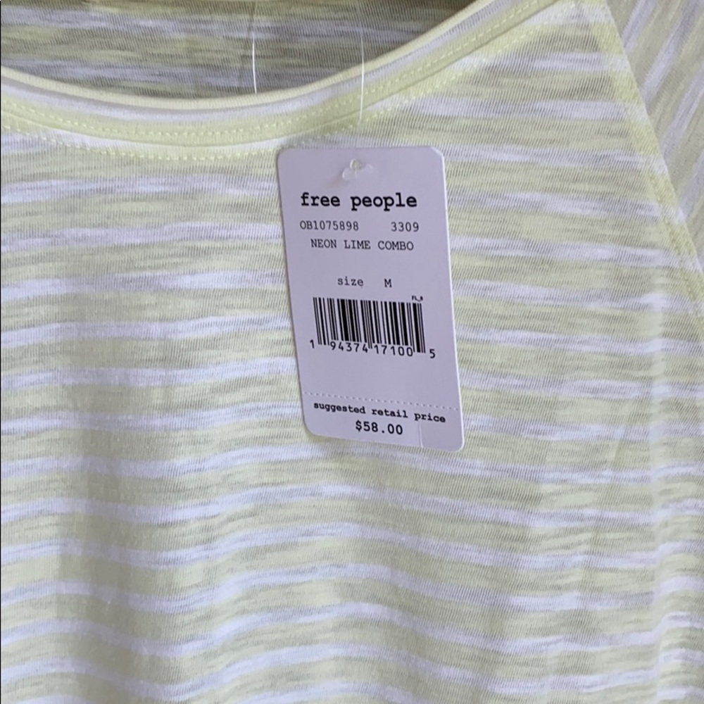NWT Free People Holo Short Sleeve Oversized Striped Top M - Picture 6 of 6